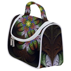 Fractal Flower Fantasy Pattern Satchel Handbag by Wegoenart