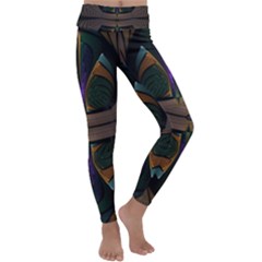 Fractal Abstract Background Pattern Kids  Lightweight Velour Classic Yoga Leggings