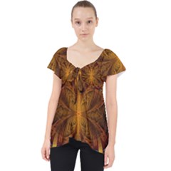 Fractal Art Abstract Pattern Lace Front Dolly Top
