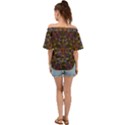 Fractal Abstract Background Pattern Off Shoulder Short Sleeve Top View2