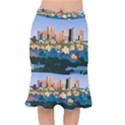 City Buildings Urban Dawn Short Mermaid Skirt View1