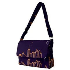 Skyscraper Town Urban Towers Full Print Messenger Bag (m)