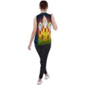 Rocket Take Off Missiles Cosmos Mock Neck Chiffon Sleeveless Top View2