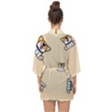 Cute Welsh Corgi Puppy Sitting Seamless Pattern Half Sleeve Chiffon Kimono View2