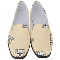 Cute Welsh Corgi Puppy Sitting Seamless Pattern Women s Classic Loafer Heels