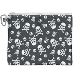 Skull Crossbones Seamless Pattern Holiday Halloween Wallpaper Wrapping Packing Backdrop Canvas Cosmetic Bag (xxxl) by Nexatart