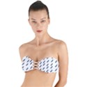 Japan Cherry Blossoms On White Twist Bandeau Bikini Top View1