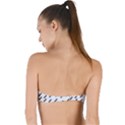 Japan Cherry Blossoms On White Twist Bandeau Bikini Top View2