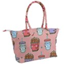 Cute Kawaii Food Seamless Pattern Canvas Shoulder Bag View2