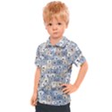 Cute Dog Seamless Pattern Background Kids  Polo Tee View1