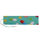 Pills Medicines Seamless Pattern Blue Background Roll Up Canvas Pencil Holder (L) View1