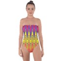 Retro Colorful Waves Background Tie Back One Piece Swimsuit View1
