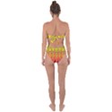 Retro Colorful Waves Background Tie Back One Piece Swimsuit View2