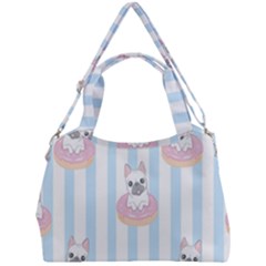 French Bulldog Dog Seamless Pattern Double Compartment Shoulder Bag