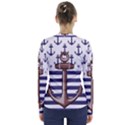 Anchor Background Design V-Neck Long Sleeve Top View2