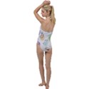 Cartoon Bird Cute Doodle Bird Go with the Flow One Piece Swimsuit View2