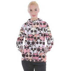 Cute Dog Seamless Pattern Background Women s Hooded Pullover