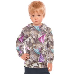 Hand Drawn Animal Pattern Dog Illustration Kids  Hooded Pullover