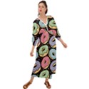 Colorful Donut Seamless Pattern On Black Vector Grecian Style  Maxi Dress View1