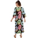 Colorful Donut Seamless Pattern On Black Vector Grecian Style  Maxi Dress View2