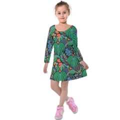 14 Kids  Long Sleeve Velvet Dress