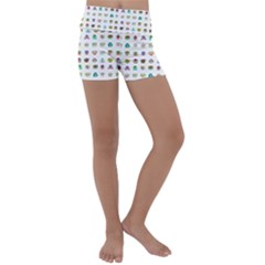 All The Aliens Teeny Kids  Lightweight Velour Yoga Shorts