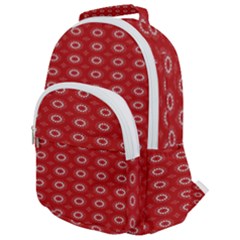 Red Kalider Rounded Multi Pocket Backpack by Sparkle