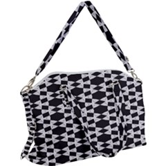 Black And White Triangles Canvas Crossbody Bag