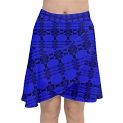 Digital Illusion Chiffon Wrap Front Skirt by Sparkle