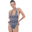 Optical Illusion Backless Halter One Piece Swimsuit View1