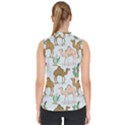 Camels Cactus Desert Pattern Mock Neck Shell Top View2