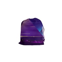 Egyptian Pyramids Night Landscape Cartoon Drawstring Pouch (xs)