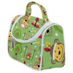 Cartoon Animals Indian Tribes Seamless Pattern Vector Satchel Handbag