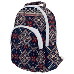 Ukrainian Folk Seamless Pattern Ornament Rounded Multi Pocket Backpack