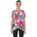 Color Pieces Cut Out Side Drop Tee View1