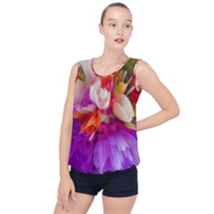 Poppy Flower Bubble Hem Chiffon Tank Top