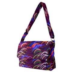 Fractal Rings Full Print Messenger Bag (m)