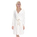 Happy Easter Motif Print Pattern Long Sleeve Velvet Front Wrap Dress View1
