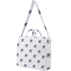 Stylized Black And White Floral Print Square Shoulder Tote Bag by dflcprintsclothing