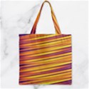 Orange Strips Zipper Grocery Tote Bag View1