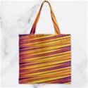 Orange Strips Zipper Grocery Tote Bag View2
