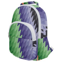Zigzag Waves Rounded Multi Pocket Backpack by Sparkle