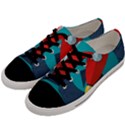 Rocket With Science Related Icons Image Men s Low Top Canvas Sneakers View2
