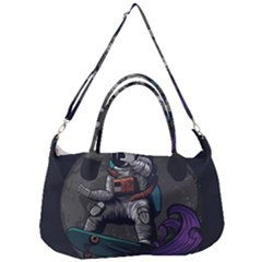 Illustration Astronaut Cosmonaut Paying Skateboard Sport Space With Astronaut Suit Removal Strap Handbag