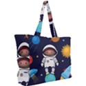 Boy Spaceman Space Rocket Ufo Planets Stars Simple Shoulder Bag View2