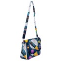 Spaceship Astronaut Space Shoulder Bag with Back Zipper View1