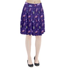 Space Seamless Pattern Pleated Skirt