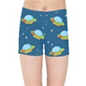 Seamless Pattern Ufo With Star Space Galaxy Background Kids  Sports Shorts View1
