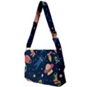 Seamless Pattern With Funny Aliens Cat Galaxy Full Print Messenger Bag (L) View2