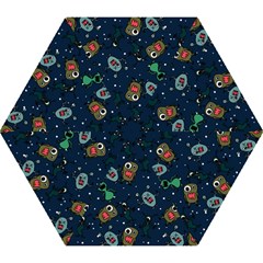 Monster Alien Pattern Seamless Background Mini Folding Umbrellas